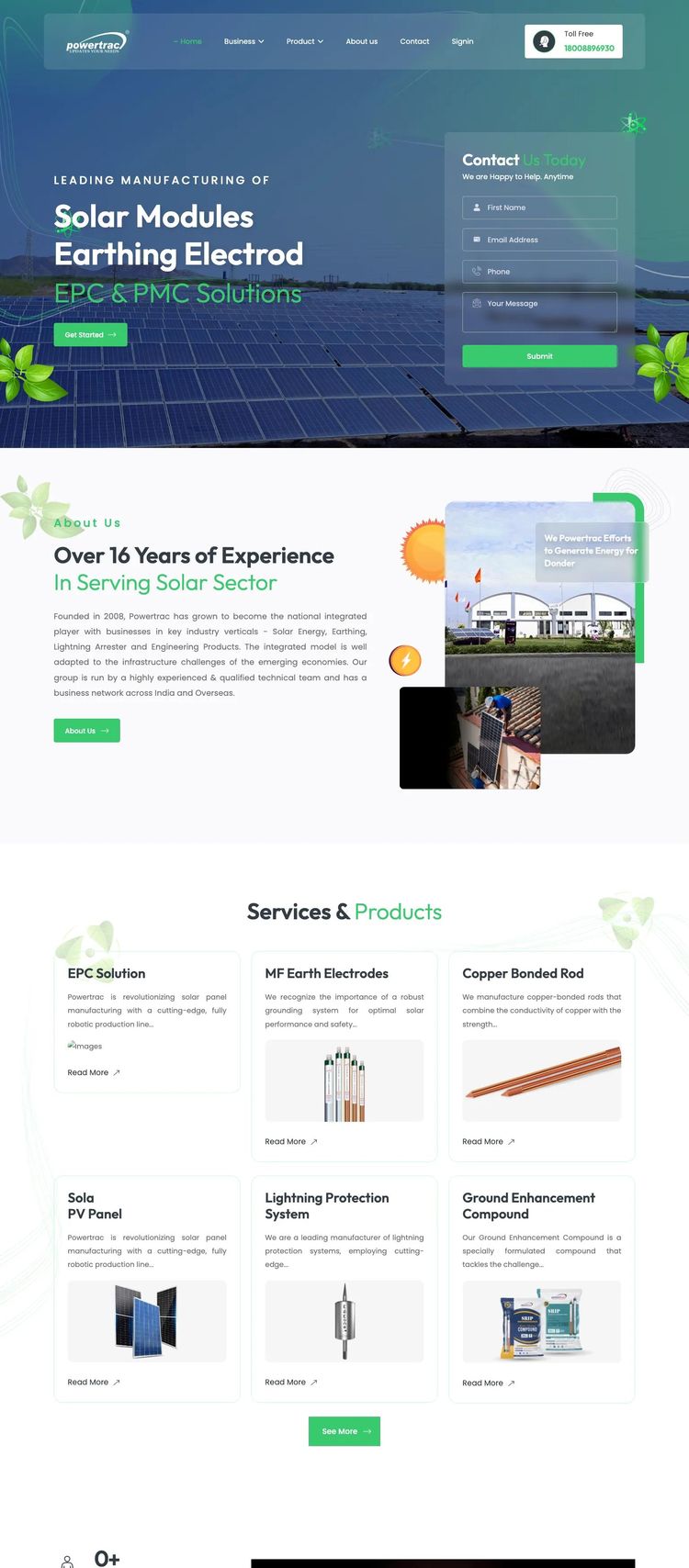 Screenshot 2 of Powertrac (Example undefined Solar Website)