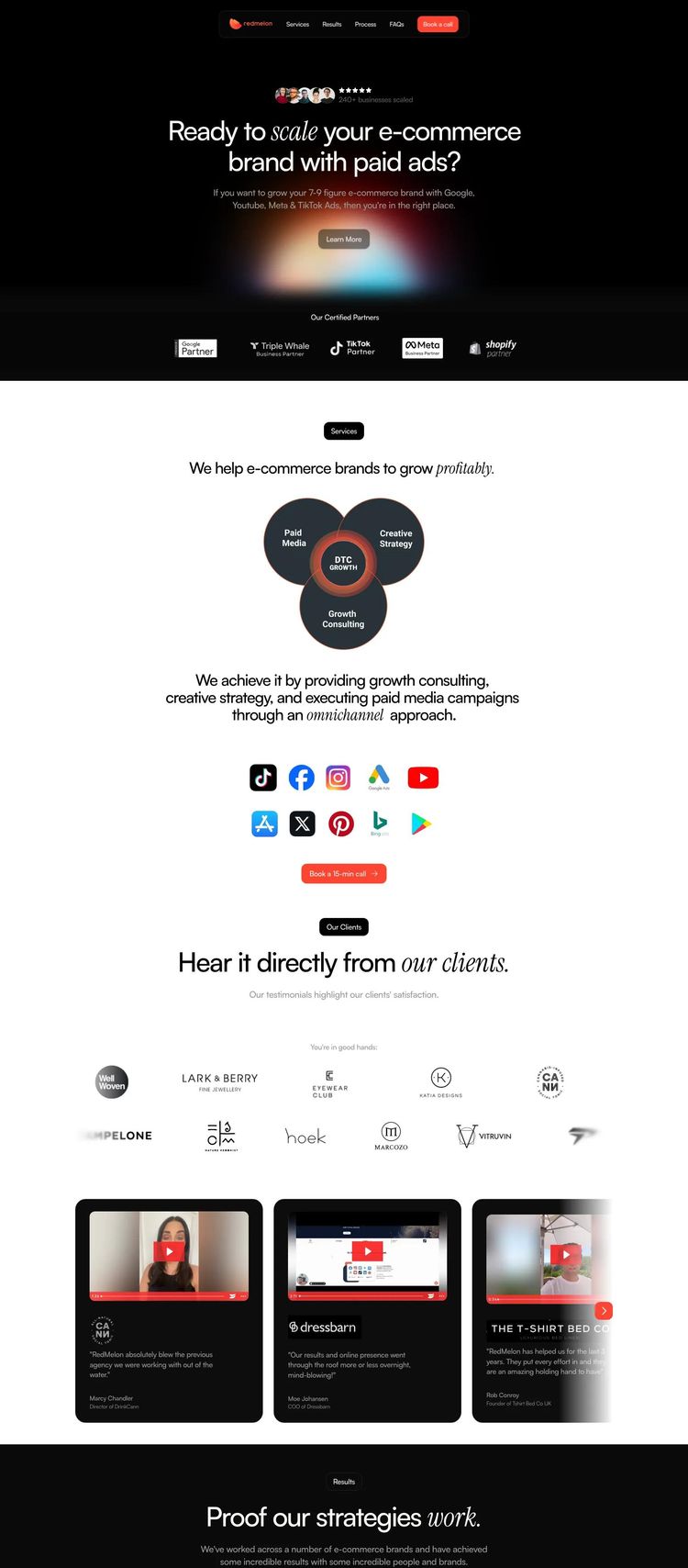 Screenshot 2 of RedMelon (Example Framer Marketing Agency Website)