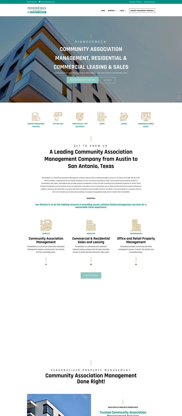 Screenshot 1 of Beck and Company (Example WordPress HOA Management Website)