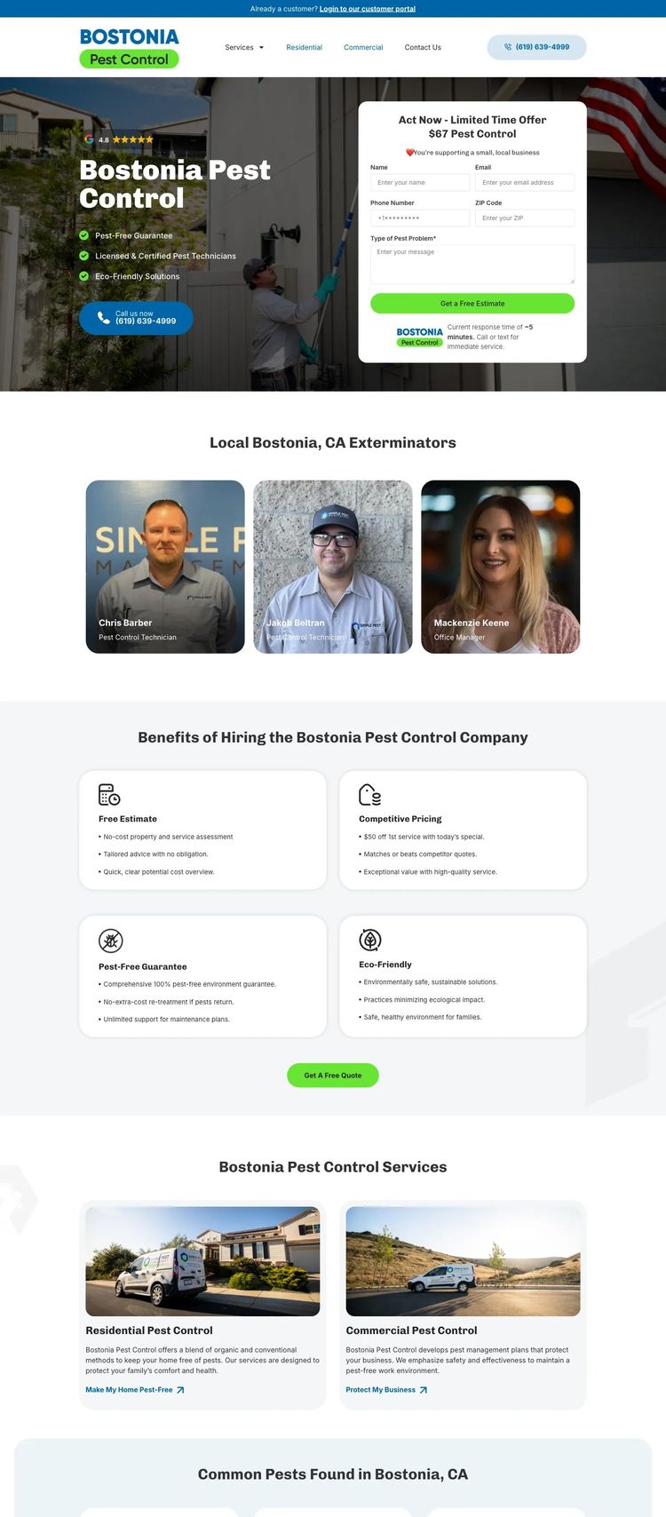 Screenshot 2 of Bostonia Pest Control (Example WordPress Pest Control Website)