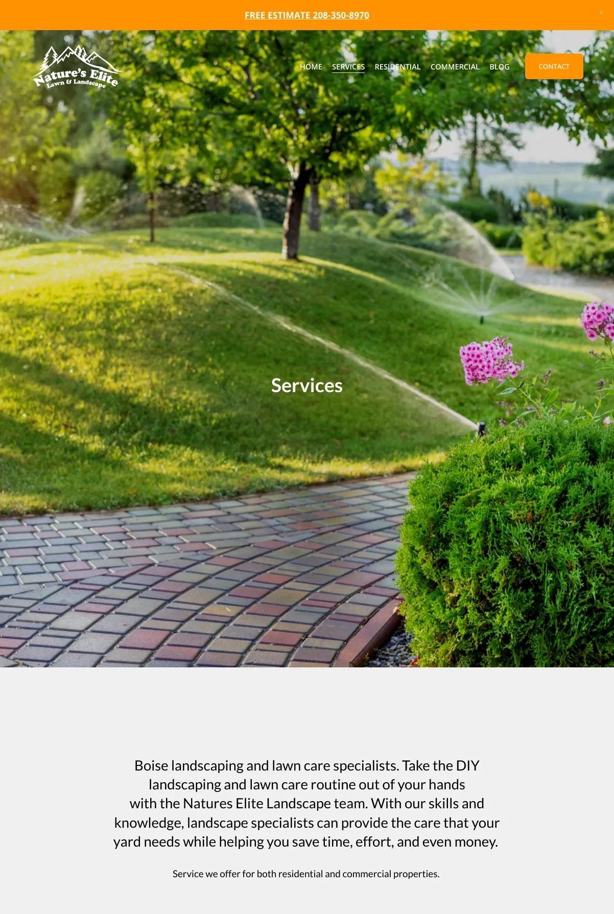 Screenshot 2 of Nature's Elite (Example Squarespace Lawn Care Website)