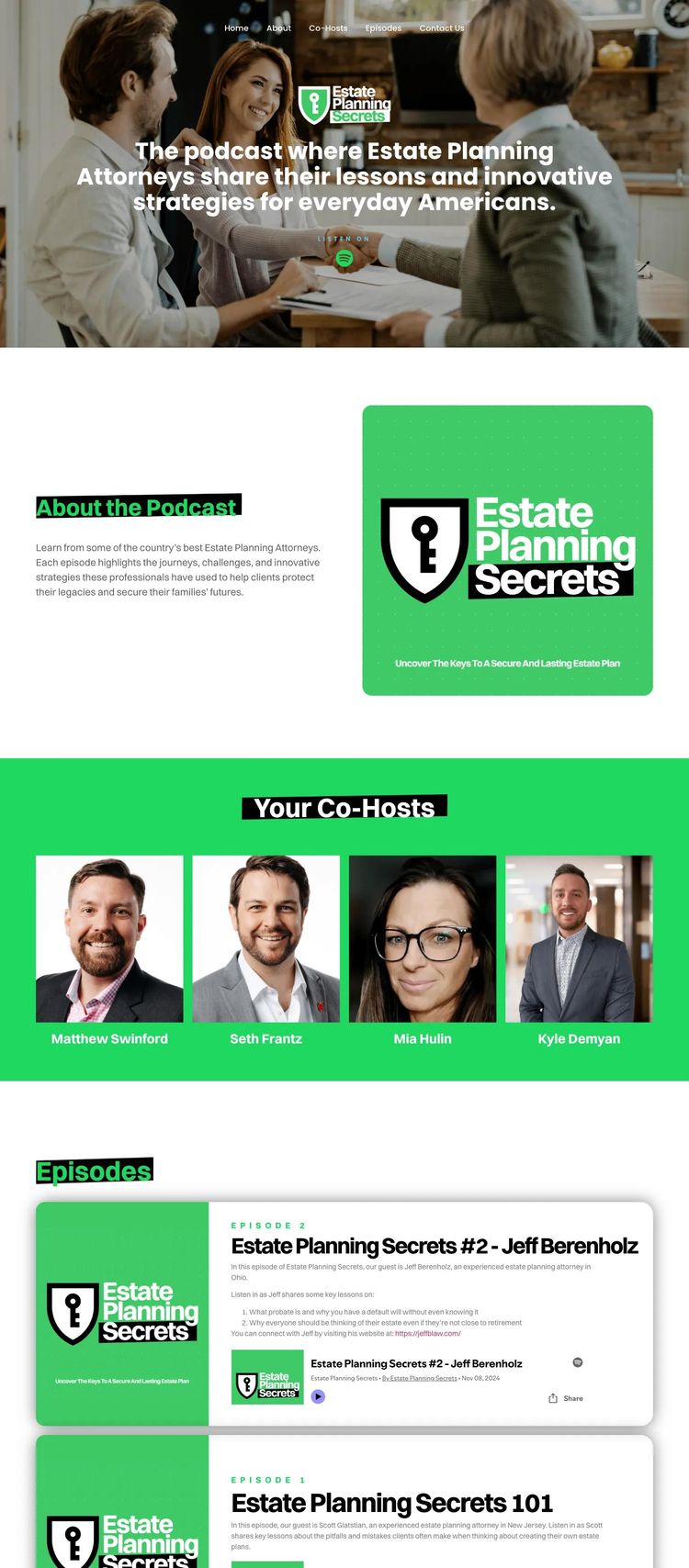 Screenshot 2 of Estate Planning Secrets (Example WordPress Podcast Website)