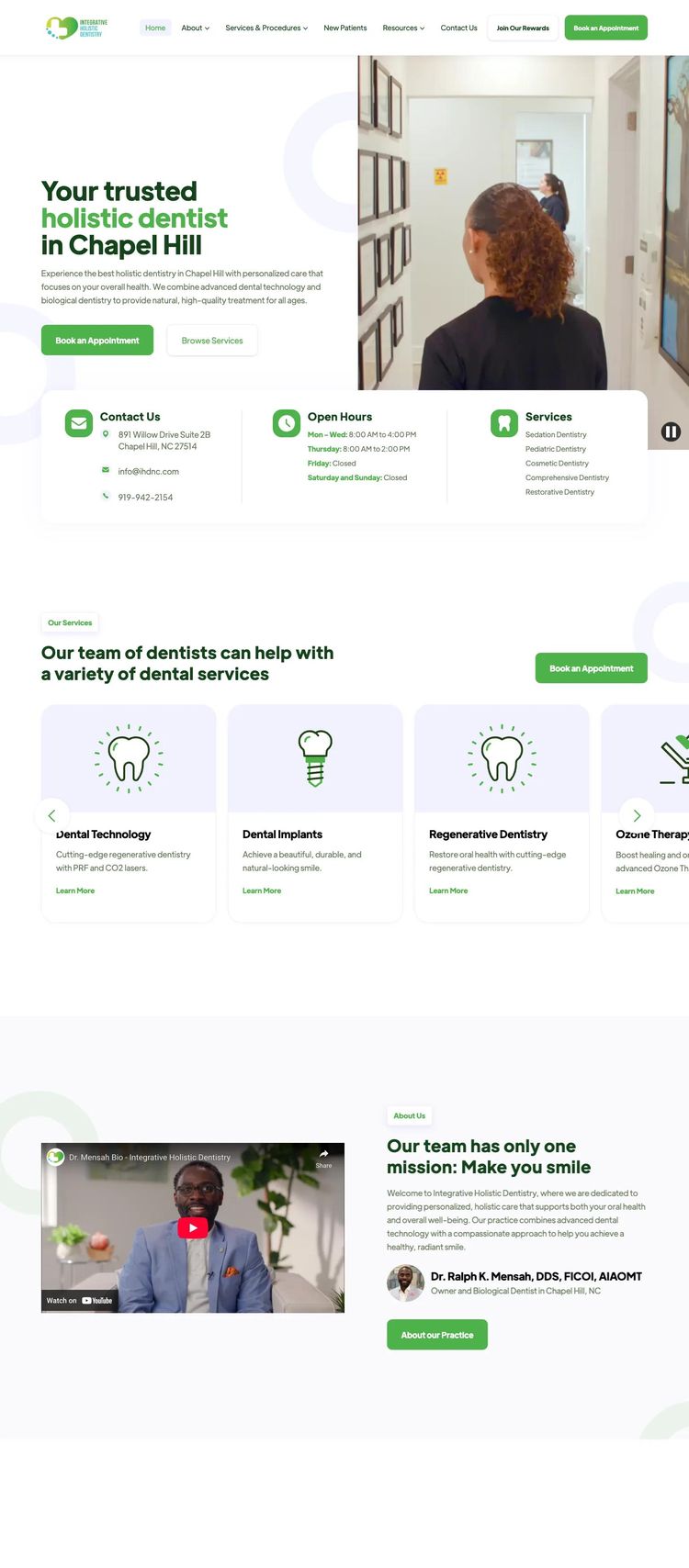 Screenshot 2 of IHDNC (Example Webflow Dental Services Website)