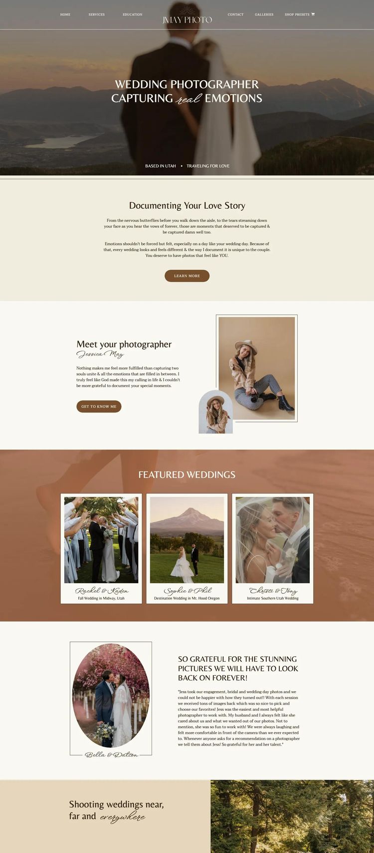 Screenshot 2 of Jessica May Photography (Example undefined Photography Website)