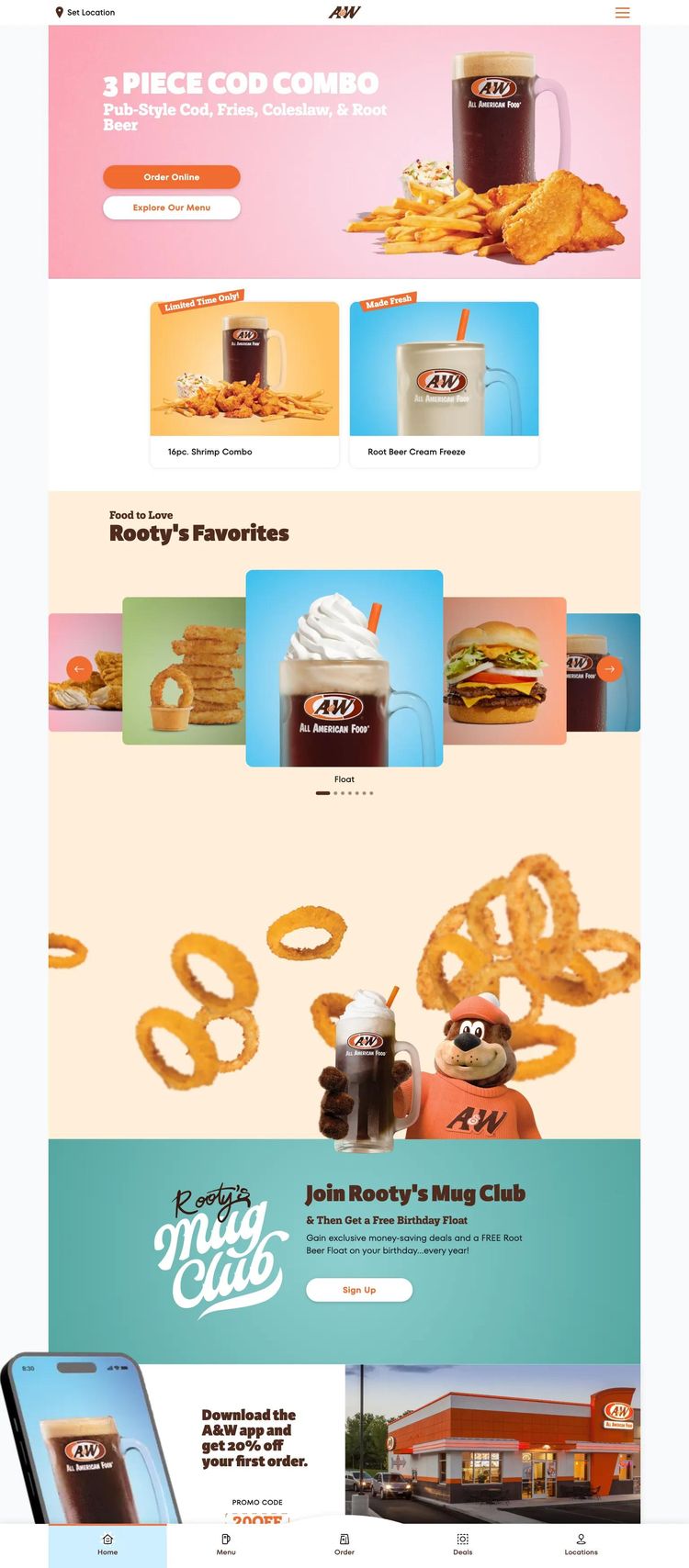 Screenshot 2 of A&W Restaurants (Example Drupal Restaurant Website)