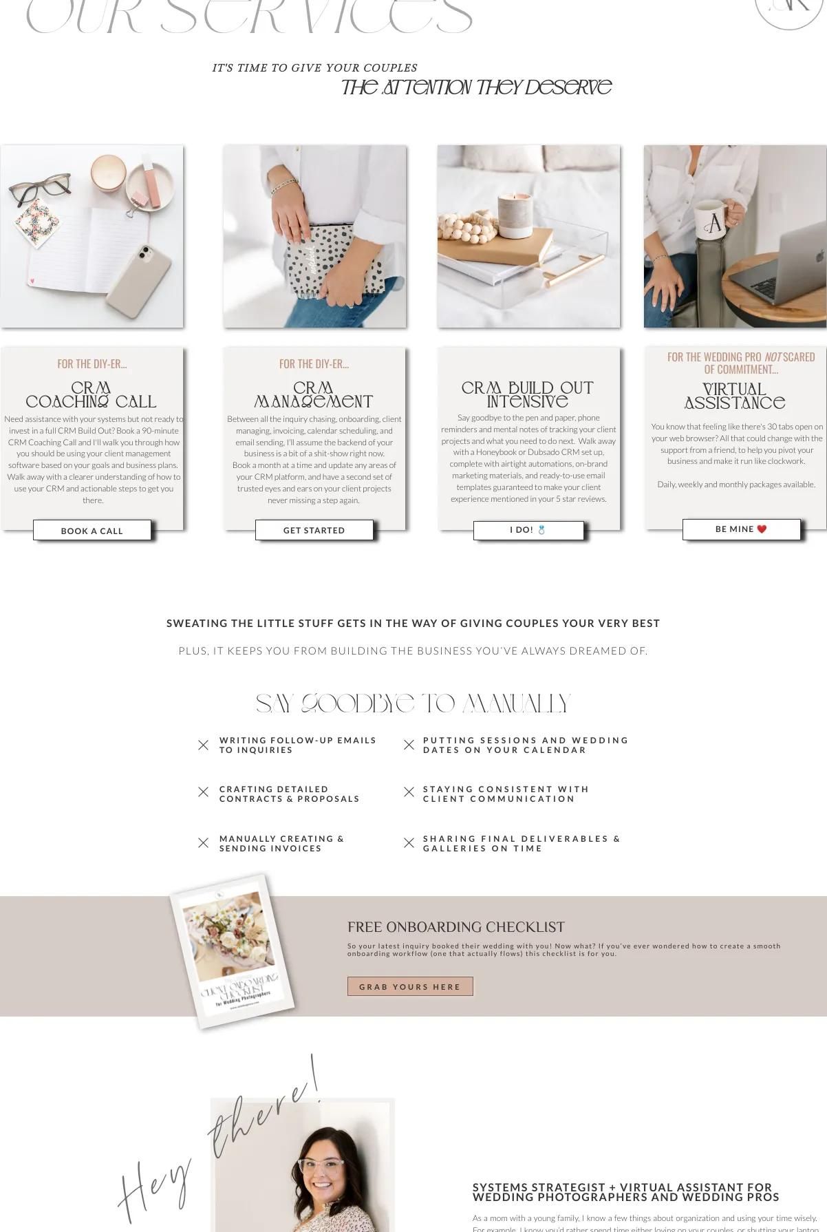 Screenshot 3 of Amie K Agency (Example Squarespace Virtual Assistant Website)