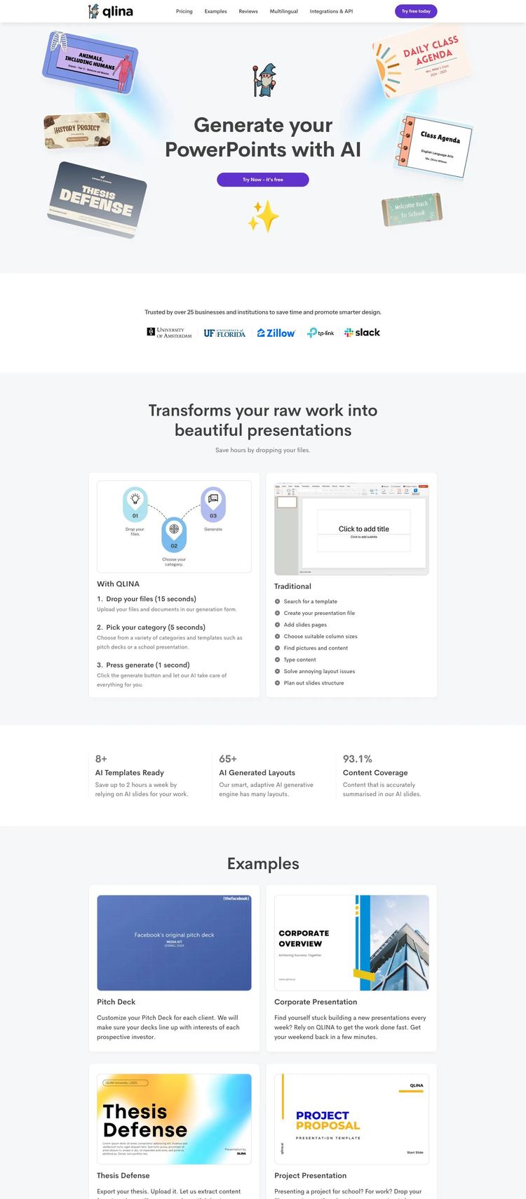 Screenshot 2 of QLINA (Example Framer AI and Machine Learning Website)