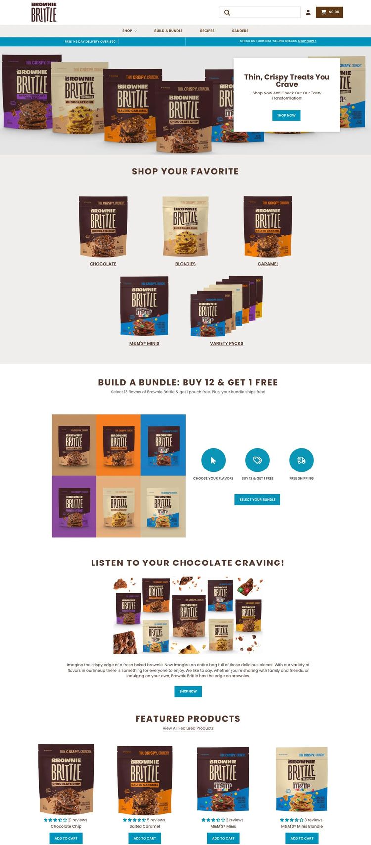 Screenshot 2 of Brownie Brittle (Example Shopify Food and Beverage Website)