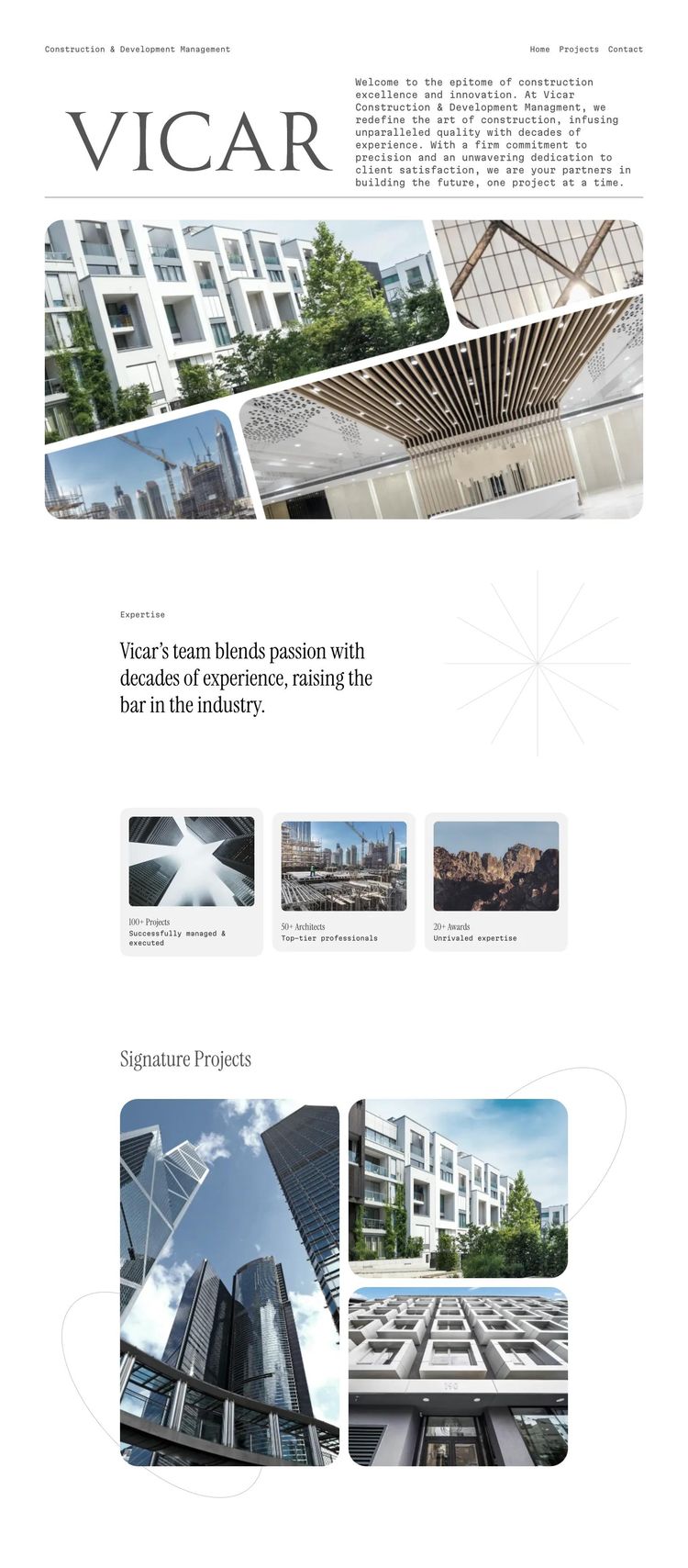 Screenshot 2 of Vicar Construction & Development Management (Example Framer General Contractor Website)