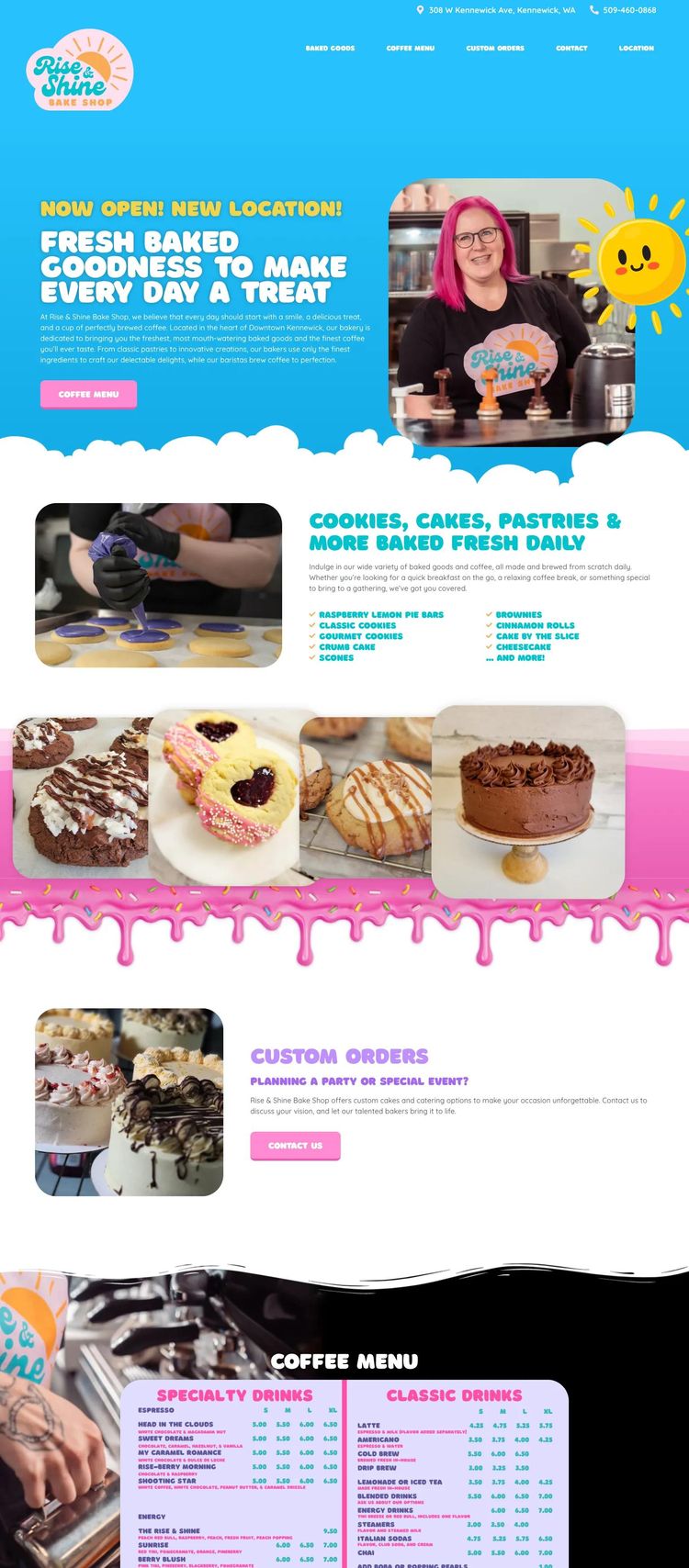 Screenshot 2 of Rise & Shine Bake Shop (Example WordPress Bakery Website)