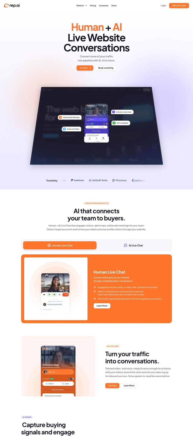 Screenshot 2 of Rep (Example Framer AI and Machine Learning Website)