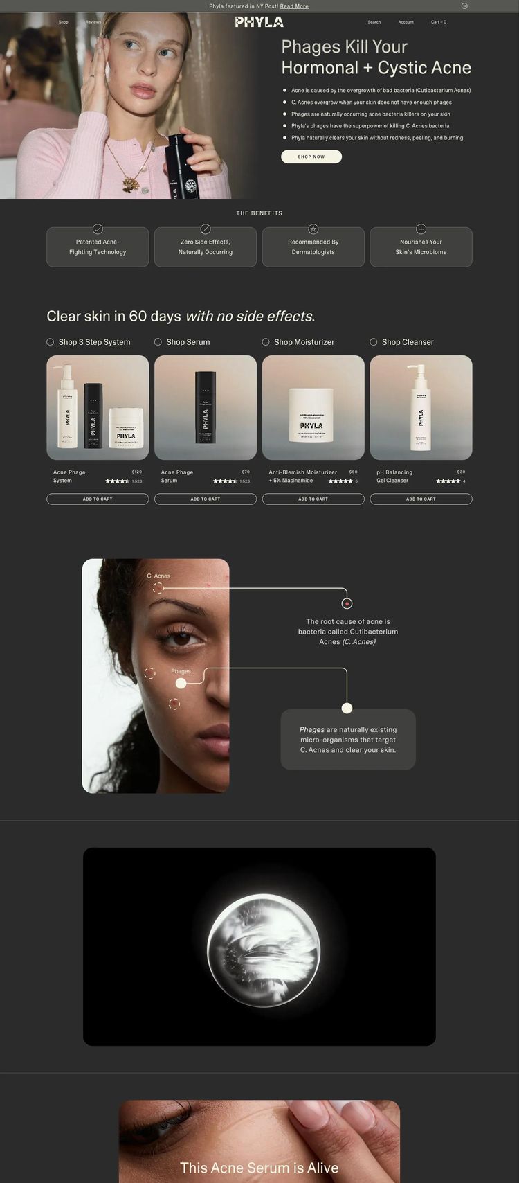 Screenshot 2 of Phyla (Example Shopify Beauty Products Website)