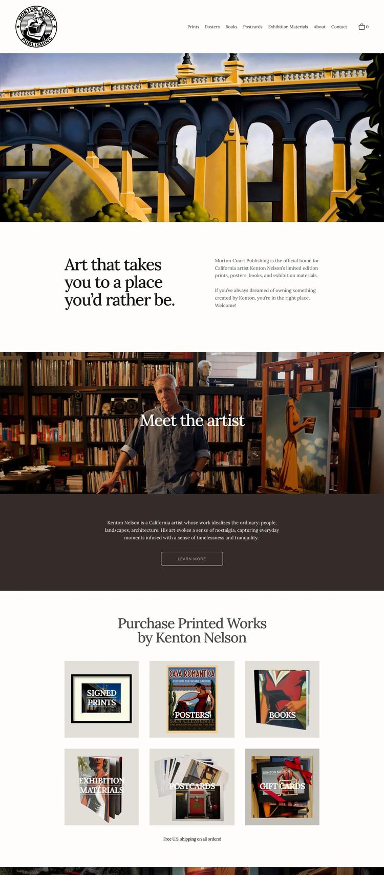 Screenshot 1 of Morton Court Publishing (Example Squarespace Artist Website)