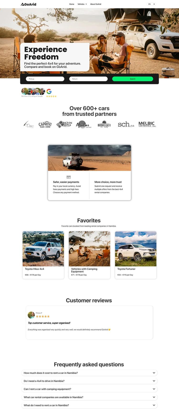 Screenshot 2 of GoArid (Example WordPress Automotive Website)