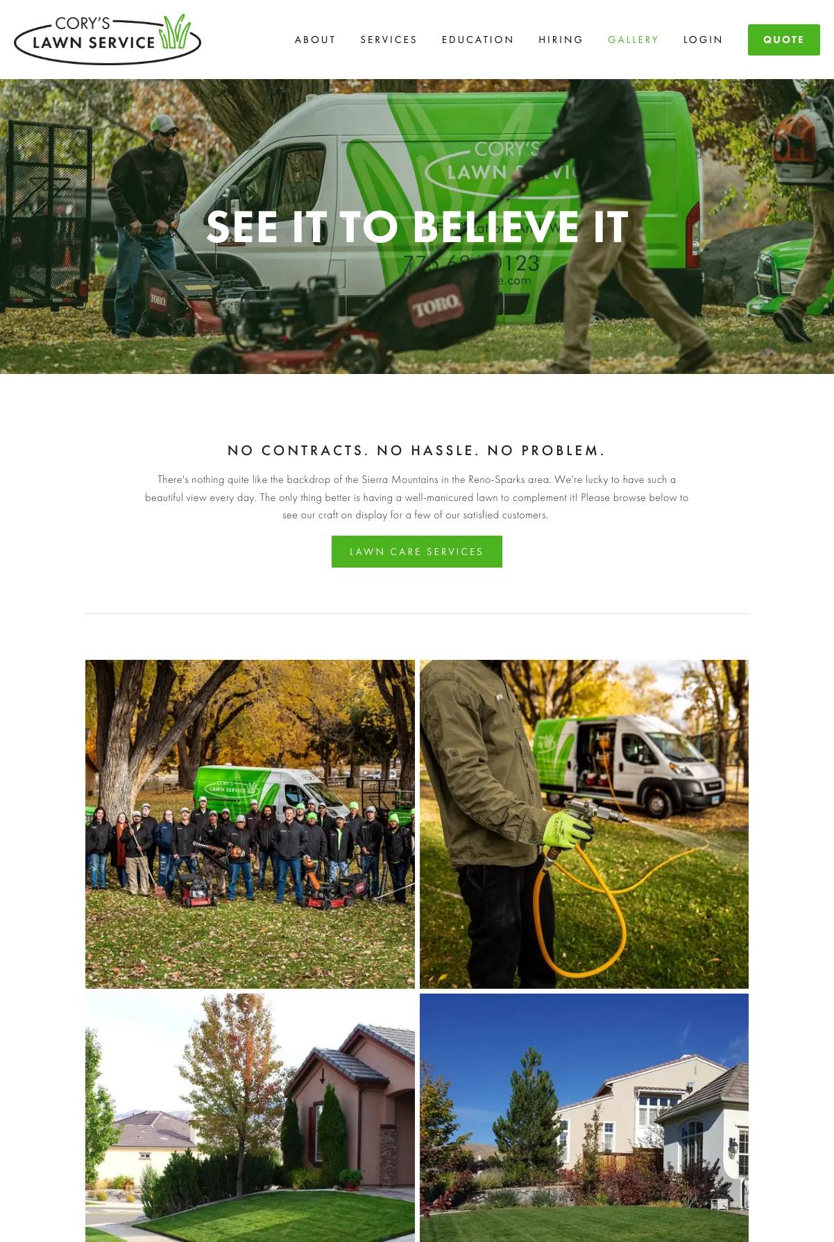 Screenshot 3 of Cory’s Lawn Service (Example Squarespace Lawn Care Website)