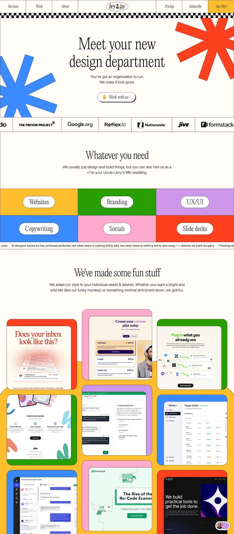 Screenshot 2 of Hey Jay (Example Webflow Design Agency/Studio Website)