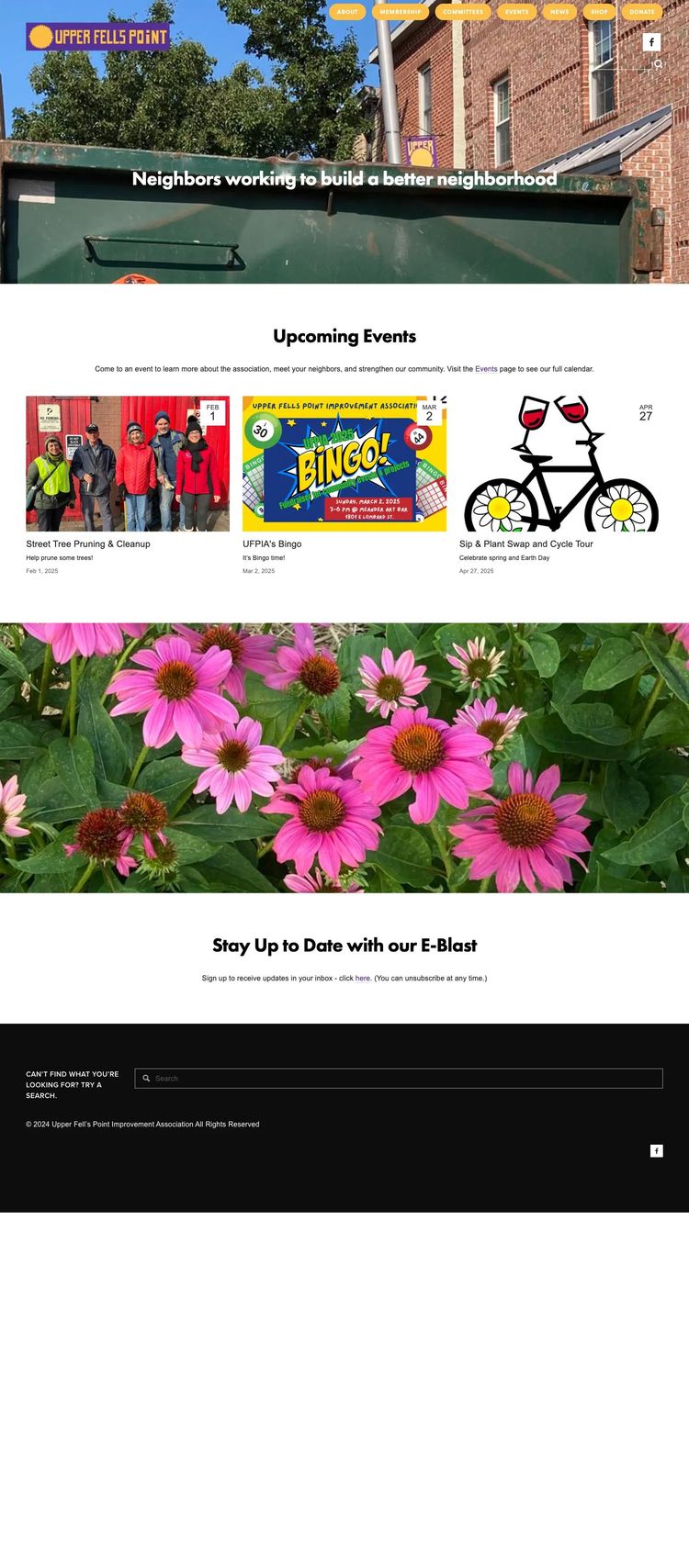 Screenshot 1 of Upper Fell's Point (Example Squarespace HOA Management Website)