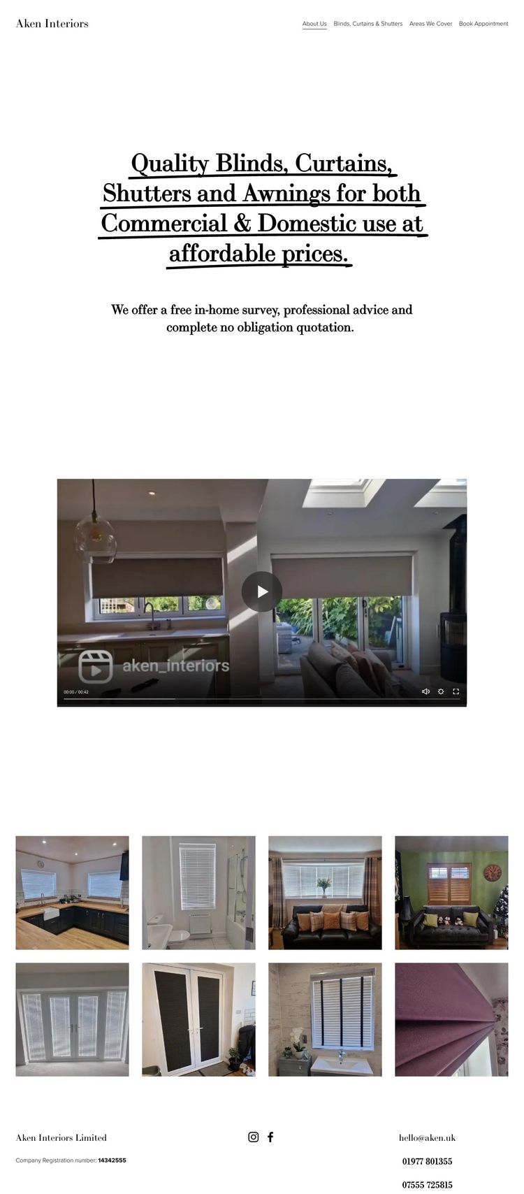 Screenshot 2 of Aken Interiors (Example Squarespace Interior Designer Website)