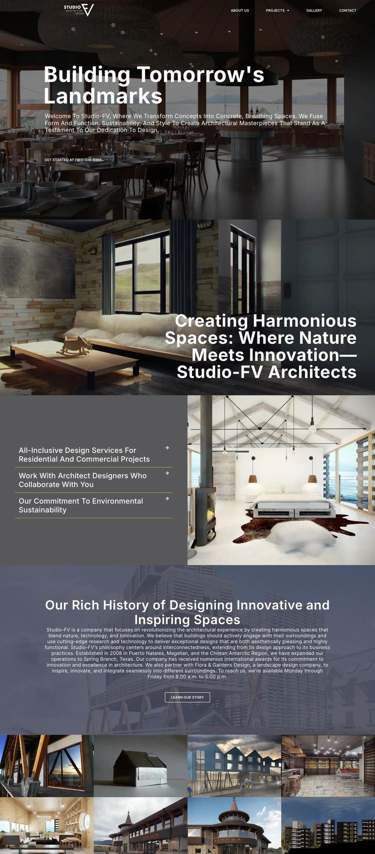 Screenshot 2 of Studio-FV (Example WordPress Architect Website)