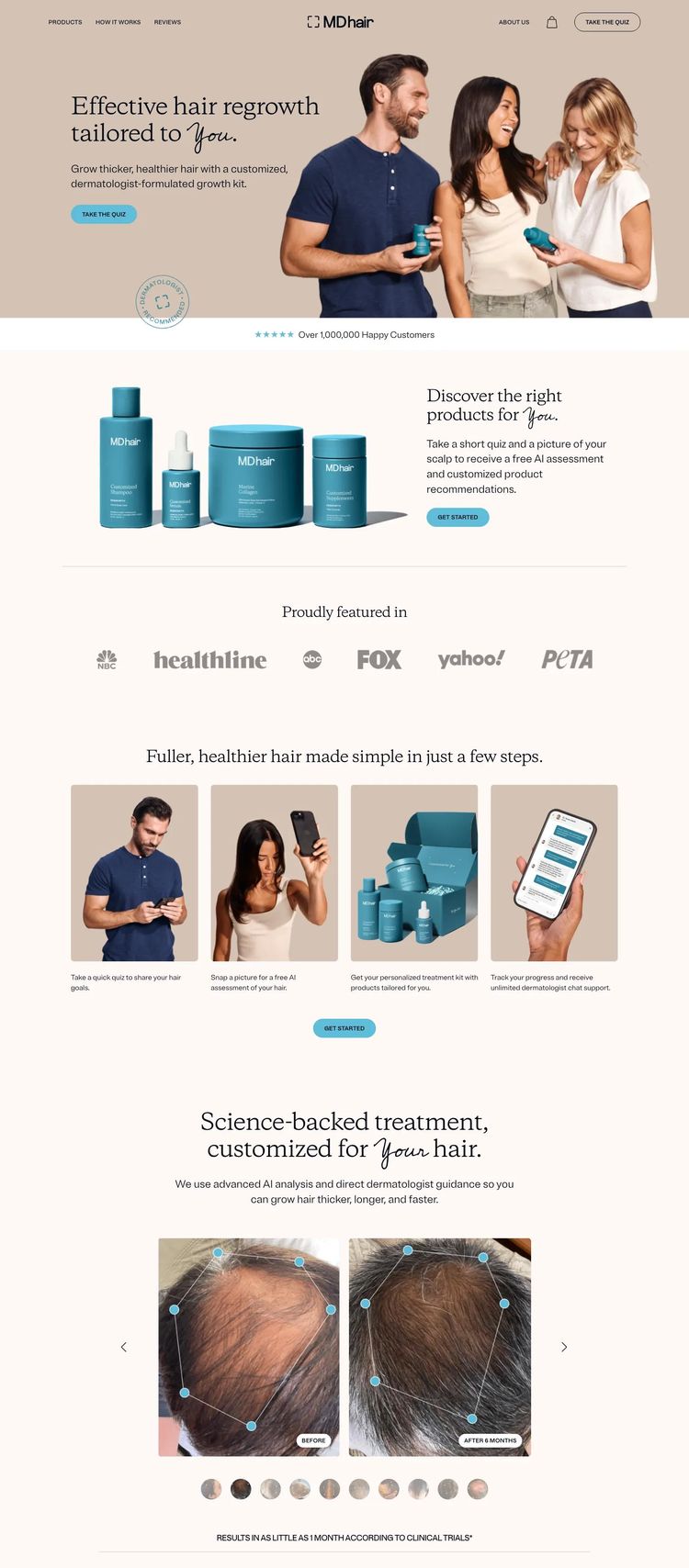 Screenshot 2 of MDHair (Example undefined Beauty Products Website)
