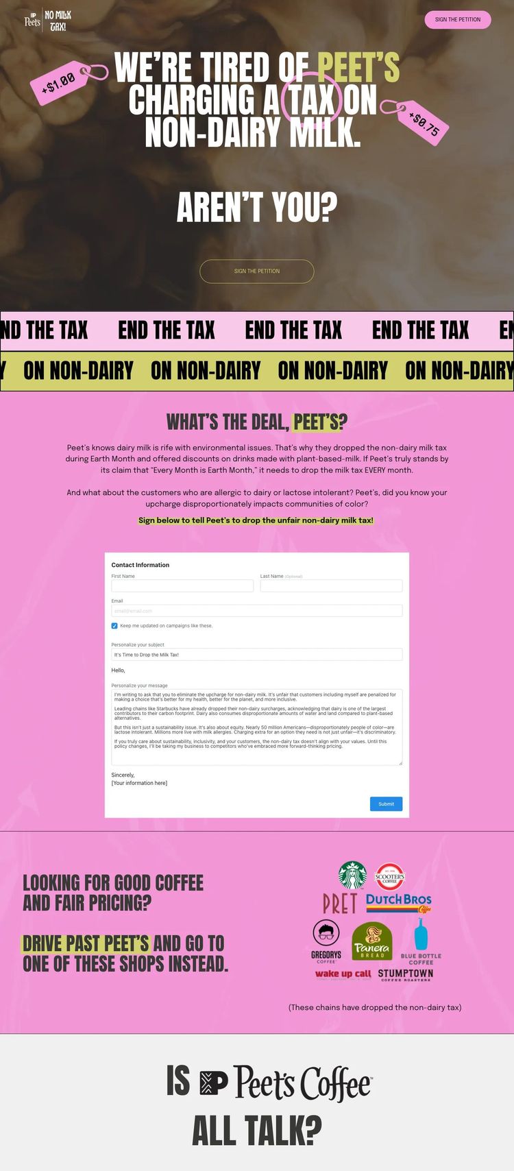 Screenshot 2 of Peet's Coffee (Example Squarespace Coffee Shop/Café Website)