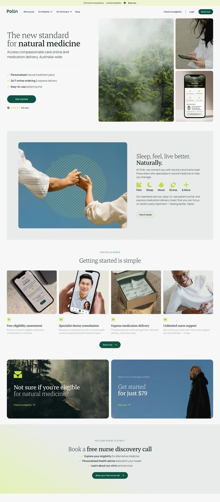 Screenshot 2 of Polln (Example Webflow Alternative Medicine Website)