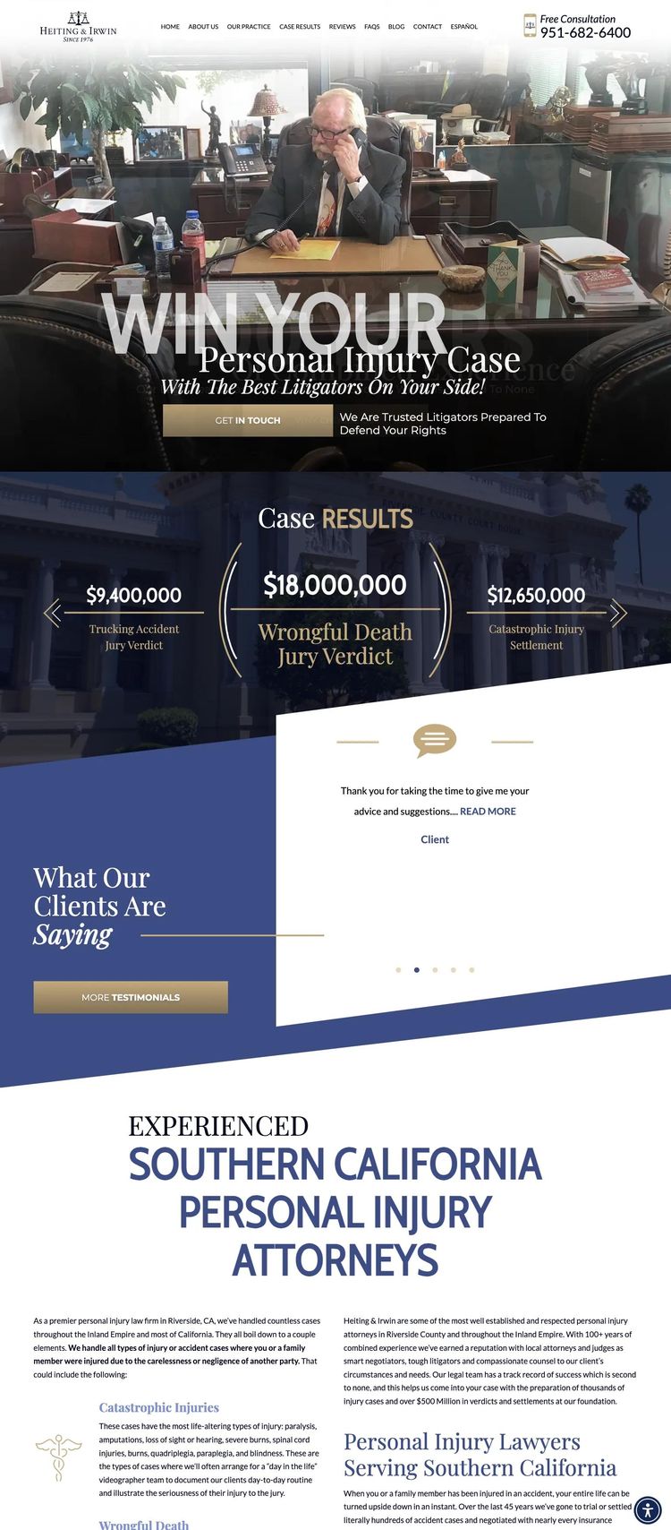 Screenshot 2 of Heiting & Irwin (Example WordPress Law Firm Website)
