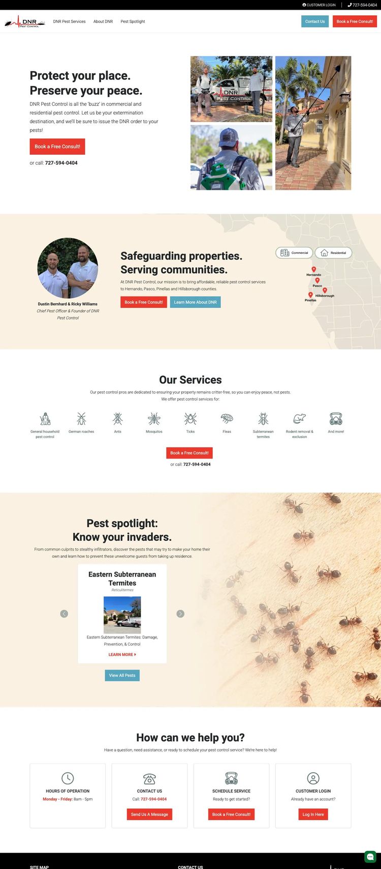 Screenshot 2 of DNR Pest Control (Example WordPress Pest Control Website)