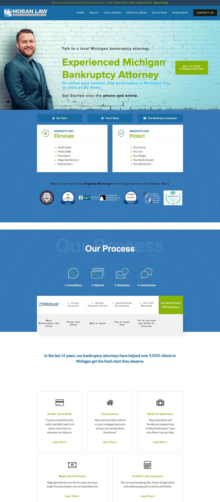 Screenshot 1 of Moran Law (Example Squarespace Law Firm Website)