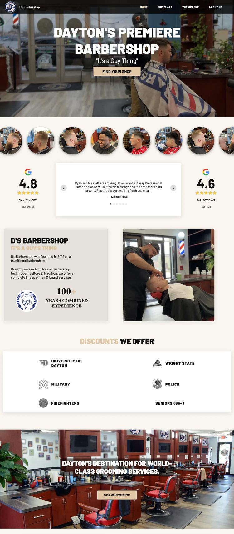 Screenshot 2 of D's Barbershop (Example Astro Barber/Hair Salon Website)