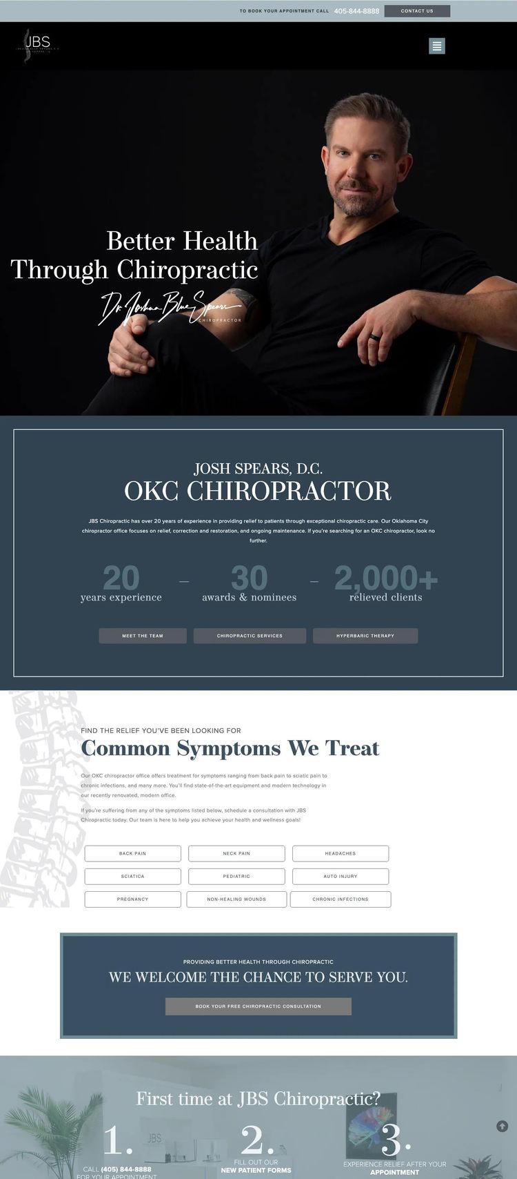 Screenshot 2 of JBS Chiropractic (Example WordPress Chiropractor Website)