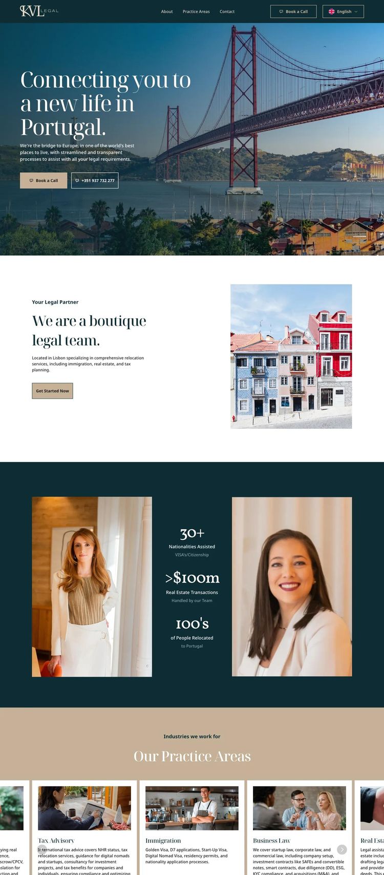 Screenshot 2 of KVL (Example Framer Law Firm Website)