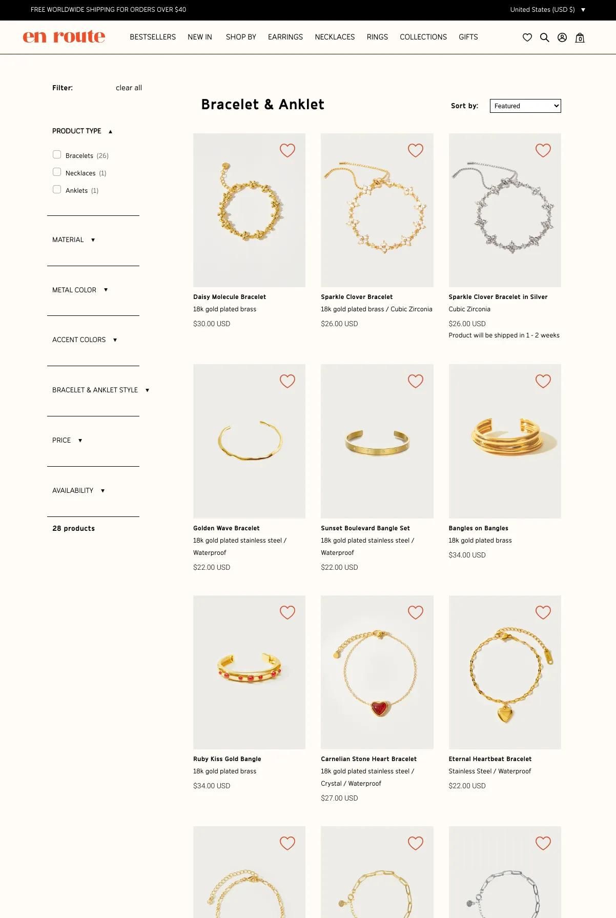 Screenshot 3 of En Route Jewelry (Example Shopify Jewelry Website)