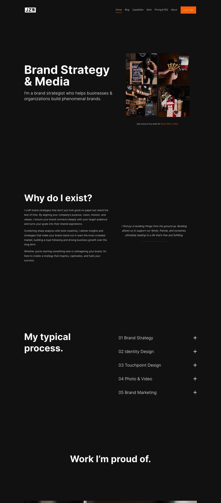 Screenshot 2 of JZB Media (Example Squarespace Marketing Agency Website)