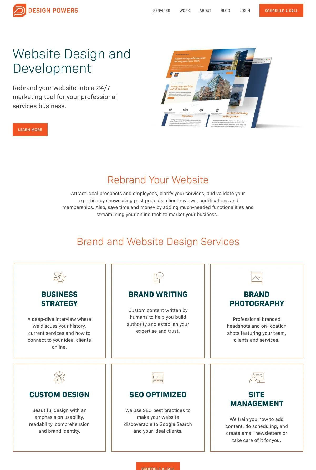 Screenshot 2 of Design Powers (Example Squarespace Website)