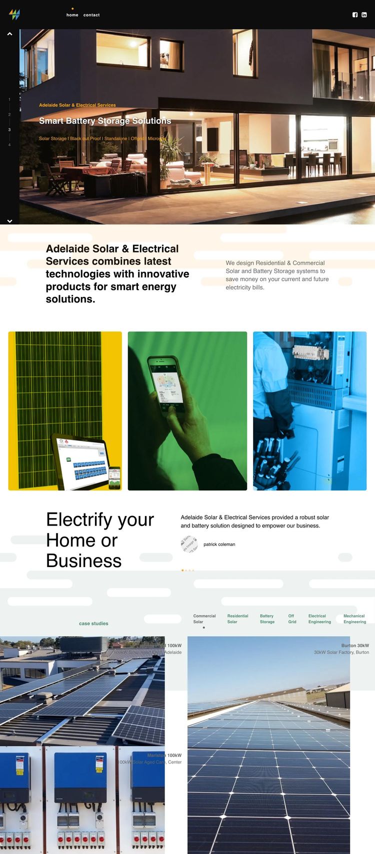 Screenshot 2 of Adelaide Solar & Electrical Services (Example undefined Solar Website)