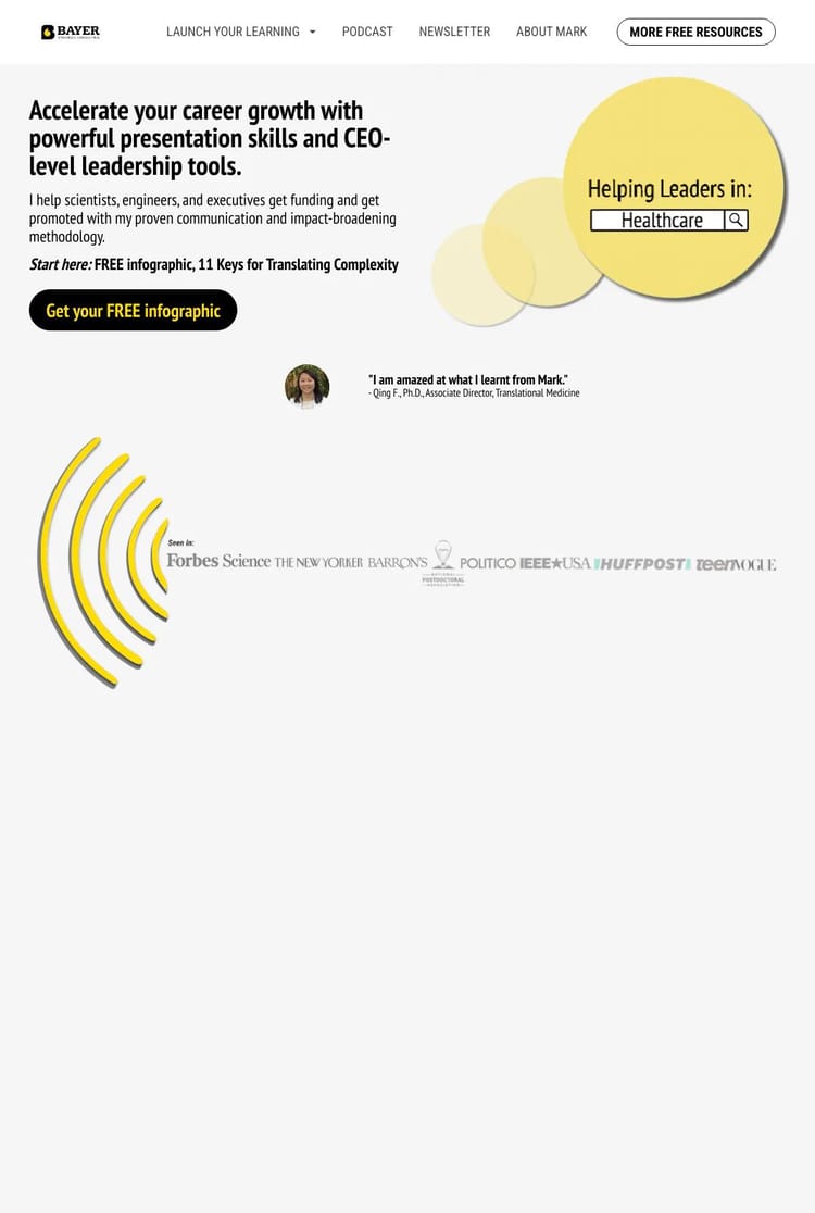 Screenshot 1 of Mark Bayer (Example Leadpages Website)