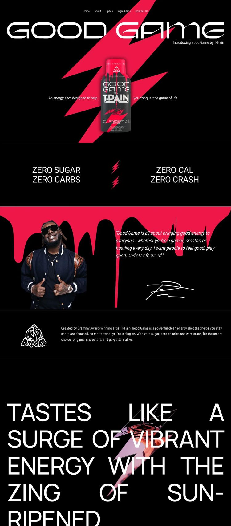 Screenshot 2 of Good Game (Example Squarespace Food and Beverage Website)