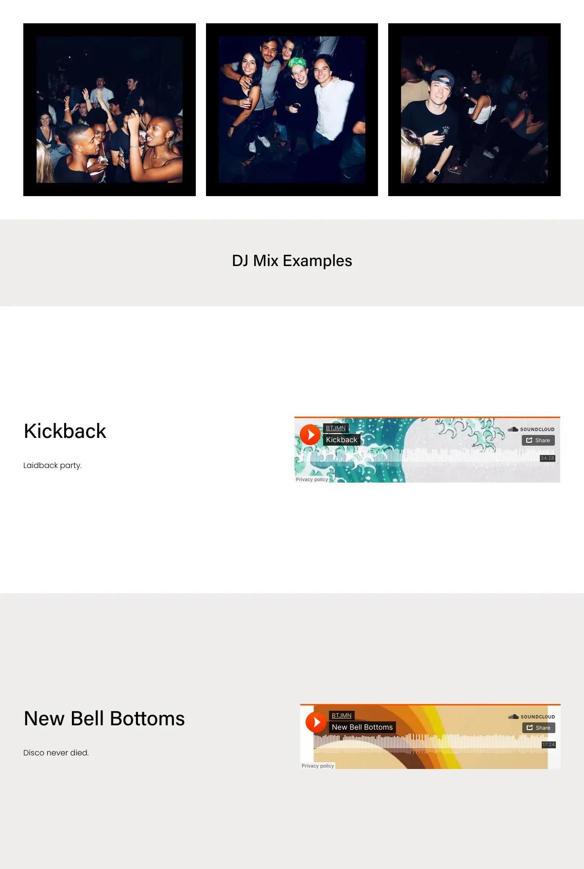 Screenshot 2 of BTJMN (Example Squarespace Music Producer Website)