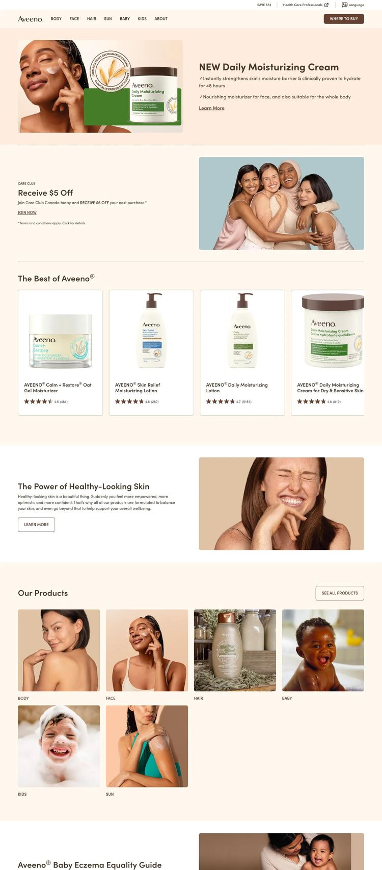 Screenshot 2 of Aveeno (Example Next.js Beauty Products Website)