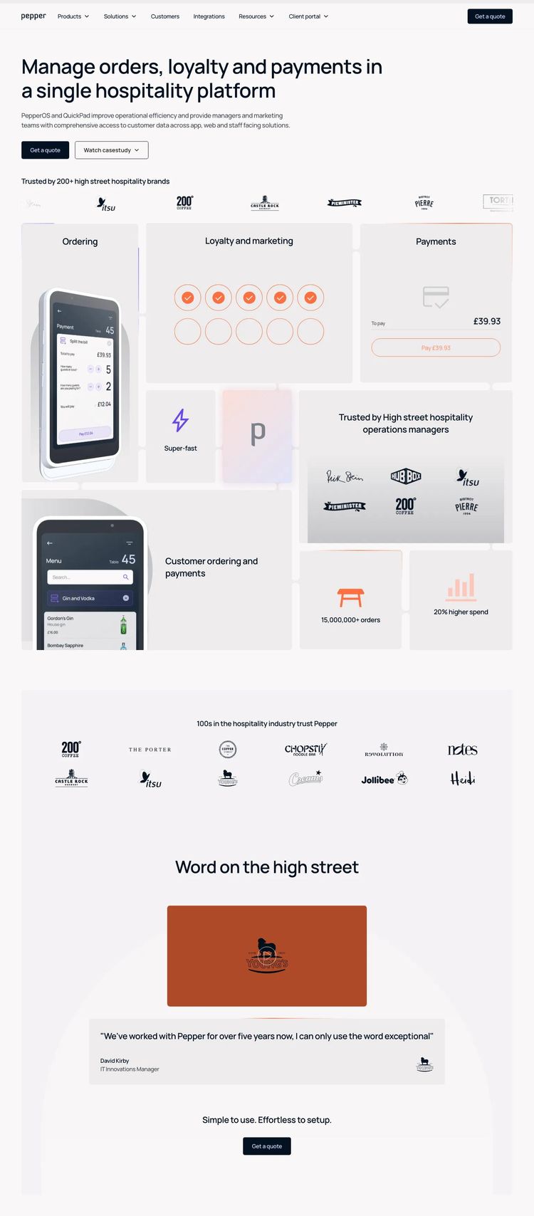 Screenshot 2 of Pepper (Example Webflow Hospitality Website)