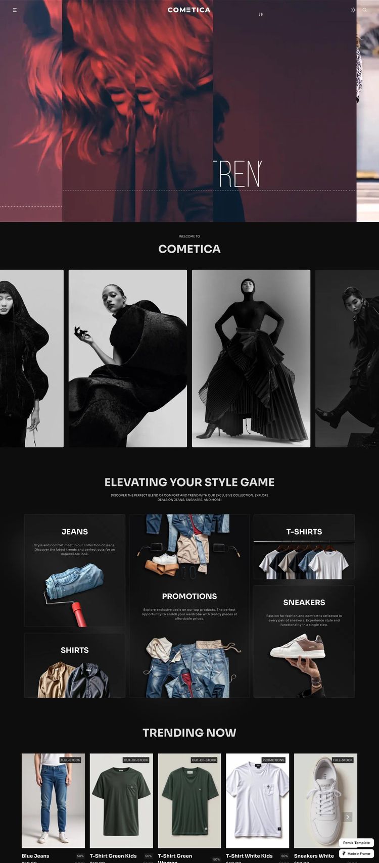 Screenshot 1 of Cometica Template