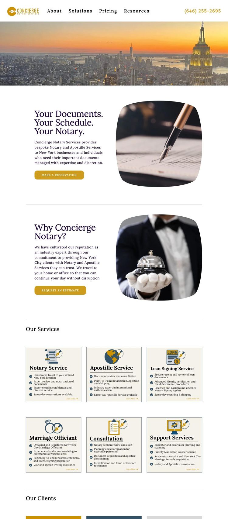 Screenshot 2 of Concierge Notary Services (Example Squarespace Notary Website)