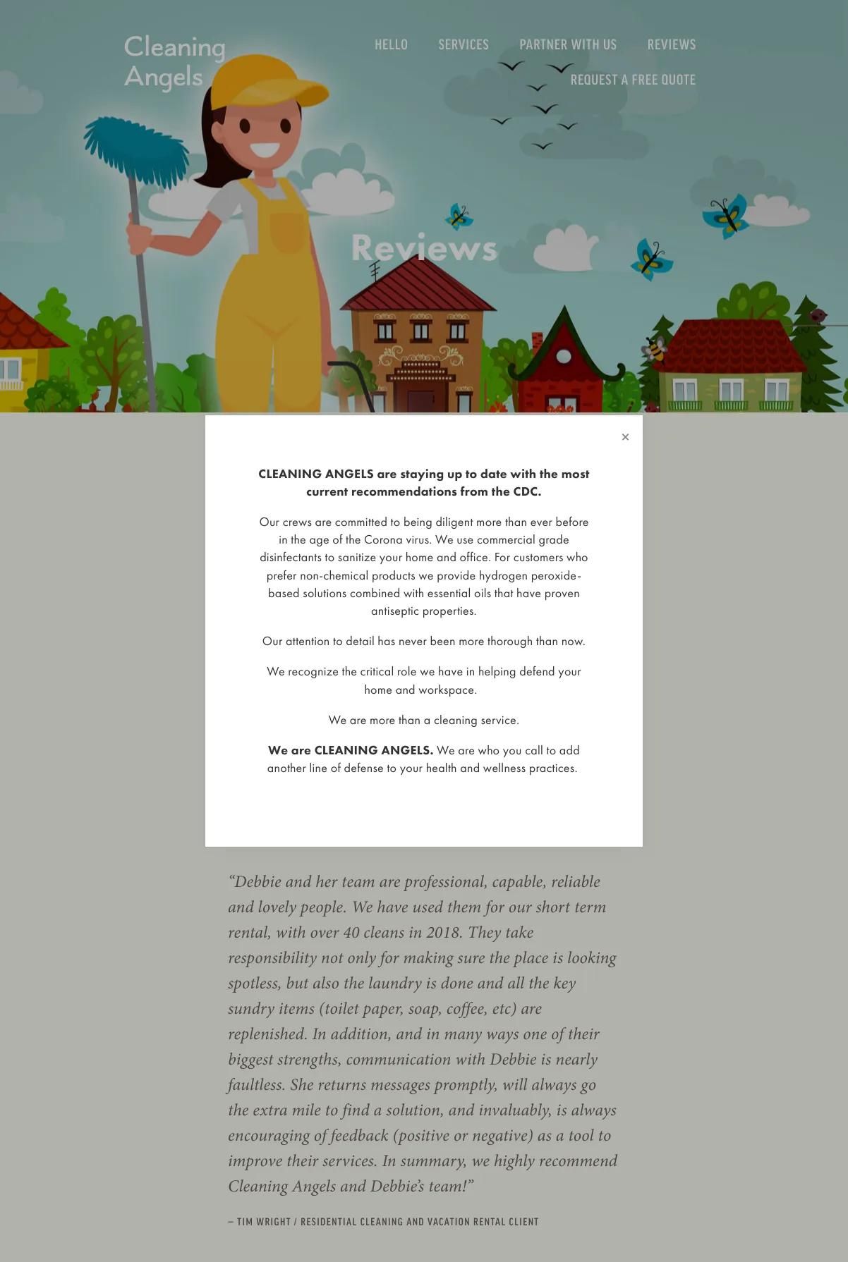 Screenshot 3 of Cleaning Angels (Example Squarespace Cleaning Services Website)