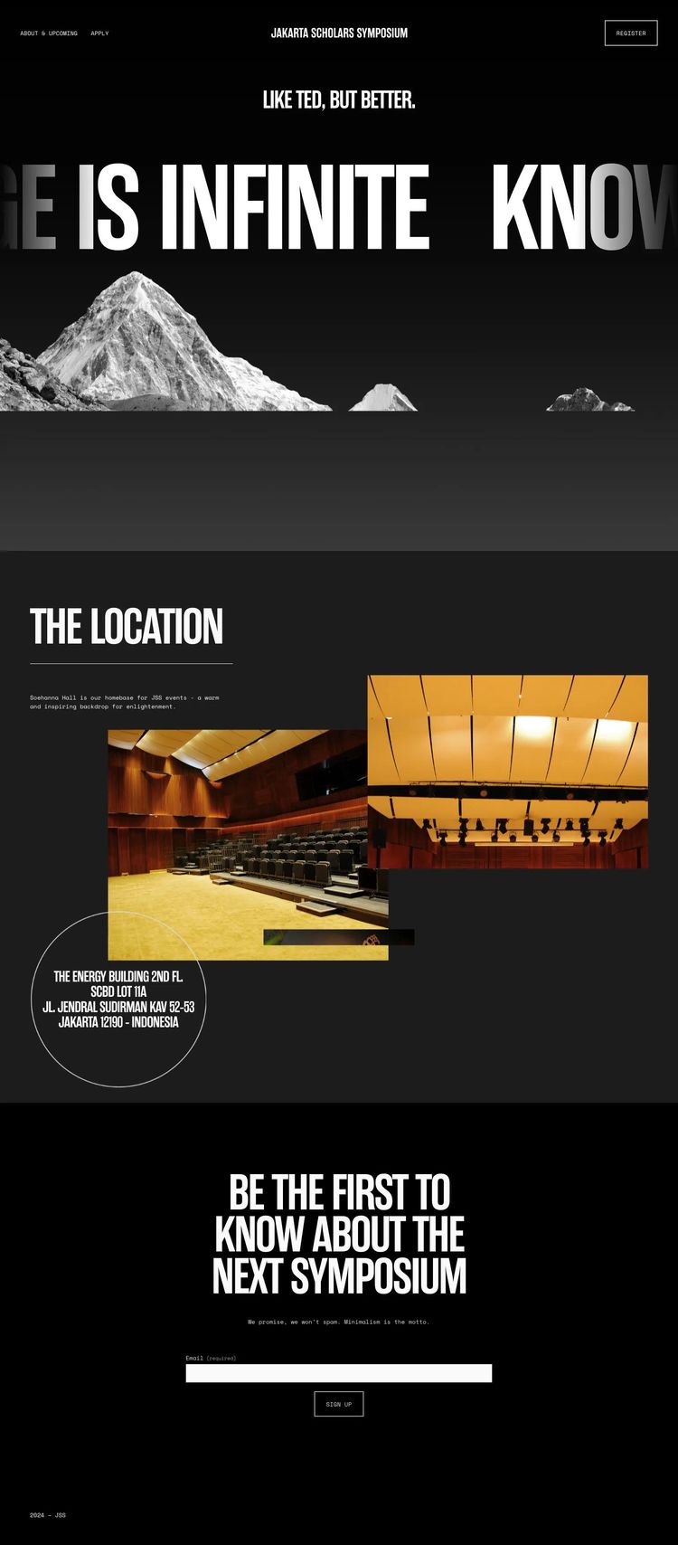 Screenshot 2 of Jakarta Scholars Symposium (Example Squarespace Educational Institution Website)