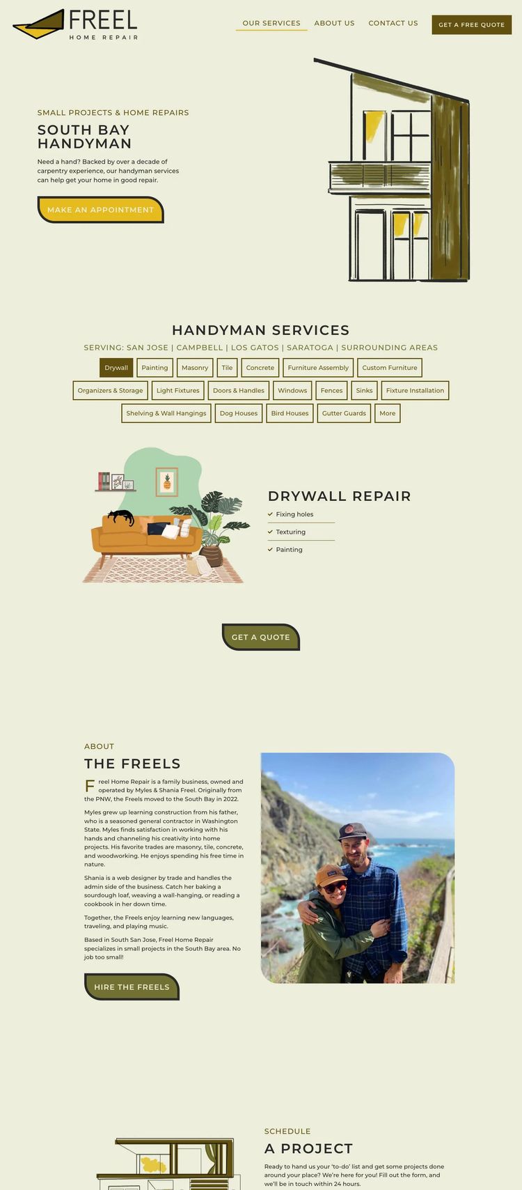 Screenshot 2 of Freel Home Repair (Example WordPress Handyman Website)