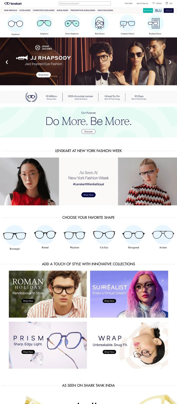 Screenshot 2 of Lenskart (Example undefined Ecommerce (General) Website)