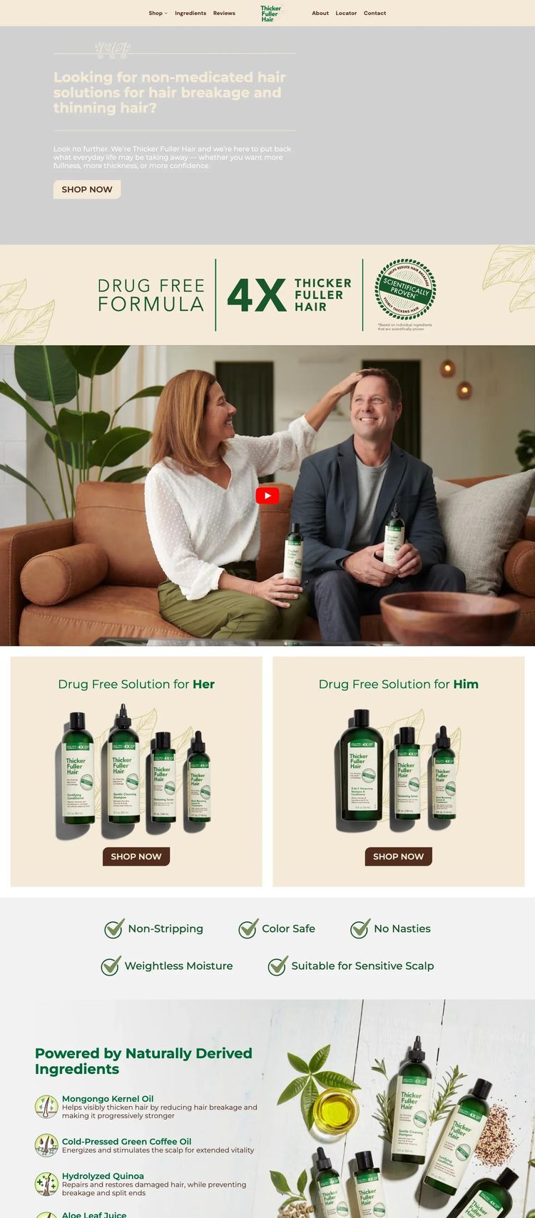 Screenshot 2 of Thicker Fuller Hair (Example Shopify Beauty Products Website)