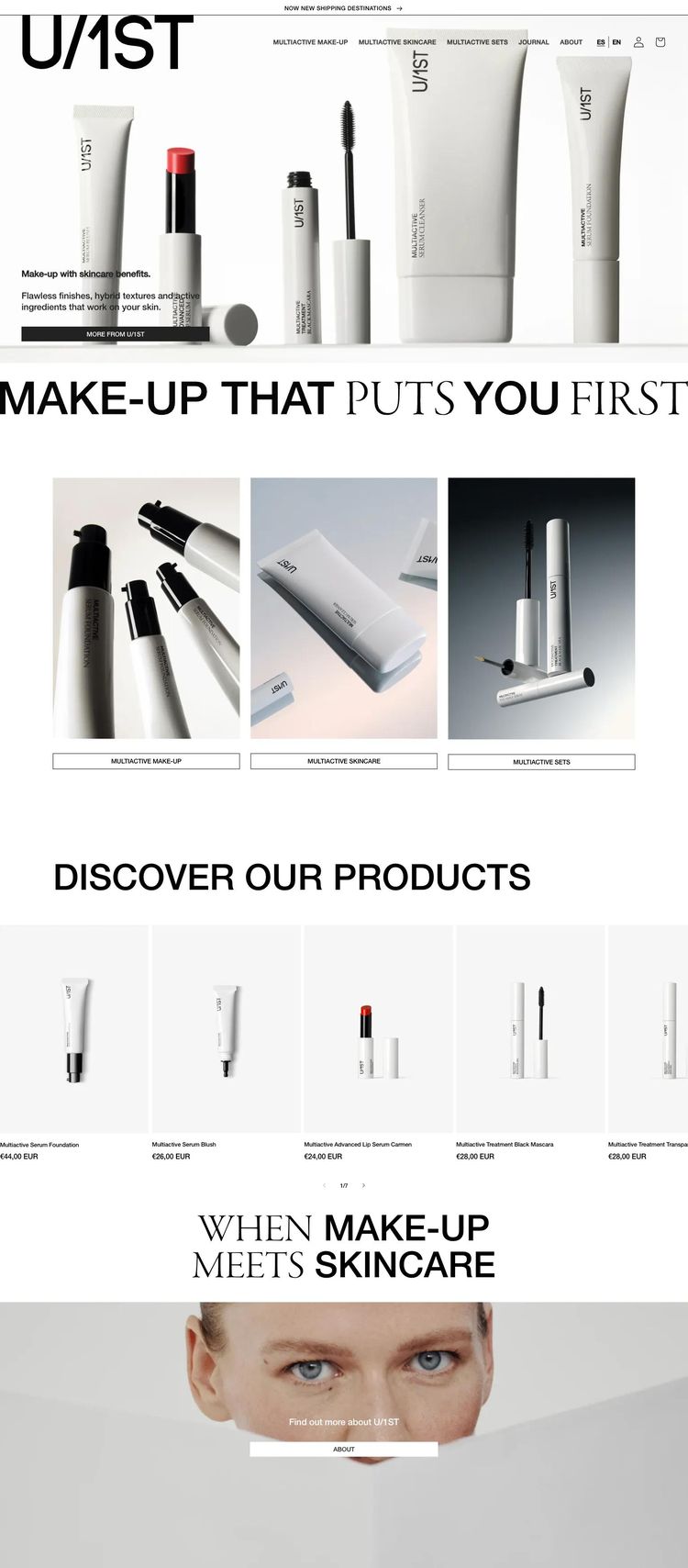 Screenshot 2 of YouFirst Beauty (Example Shopify Beauty Products Website)