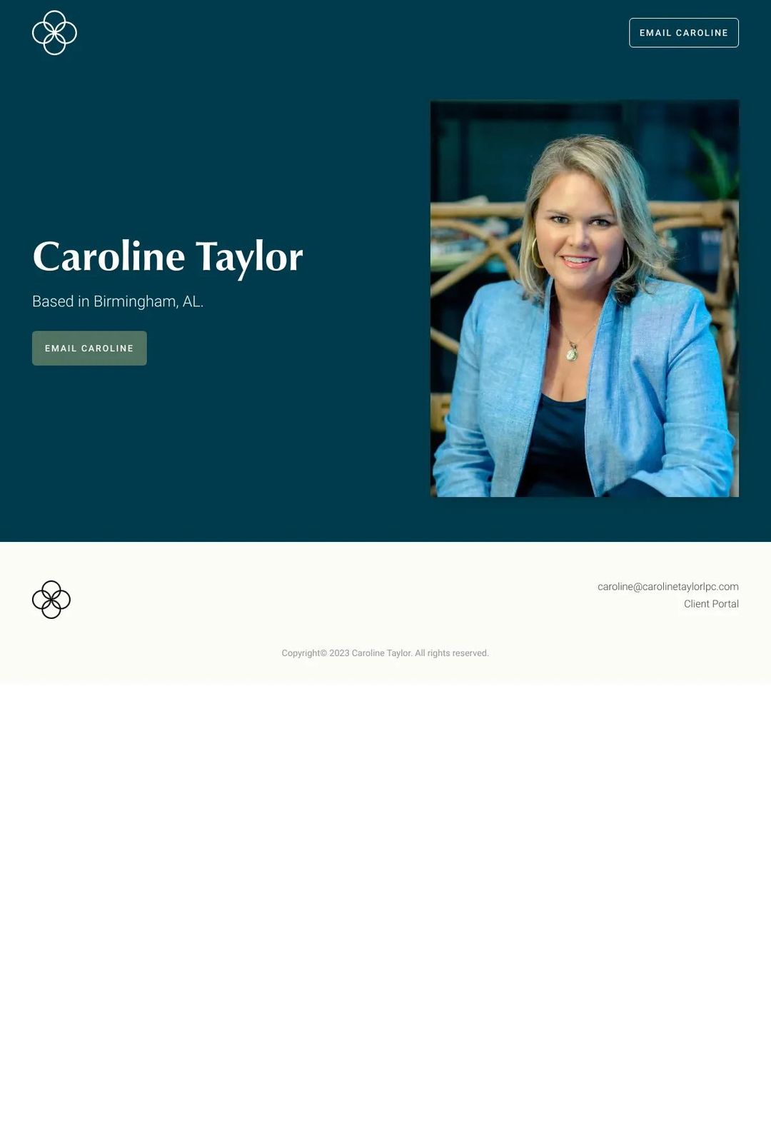 Screenshot 1 of Caroline Taylor (Example Webflow Therapist Website)